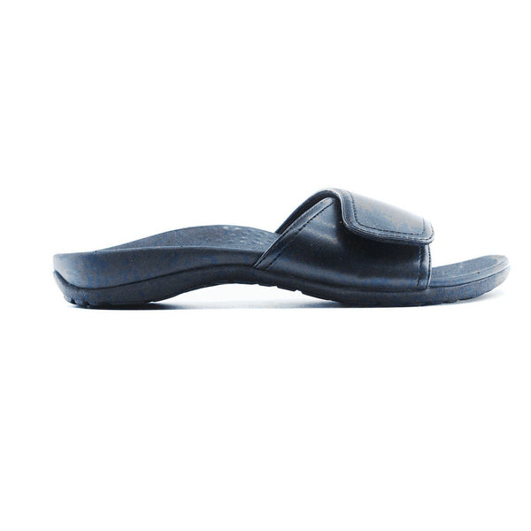 Archline Axign Orthotic Slides Slip On Thongs Flip Flops Black Slippers