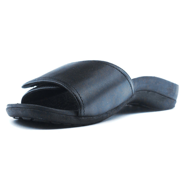 Archline Axign Orthotic Slides Slip On Thongs Flip Flops Black Slippers