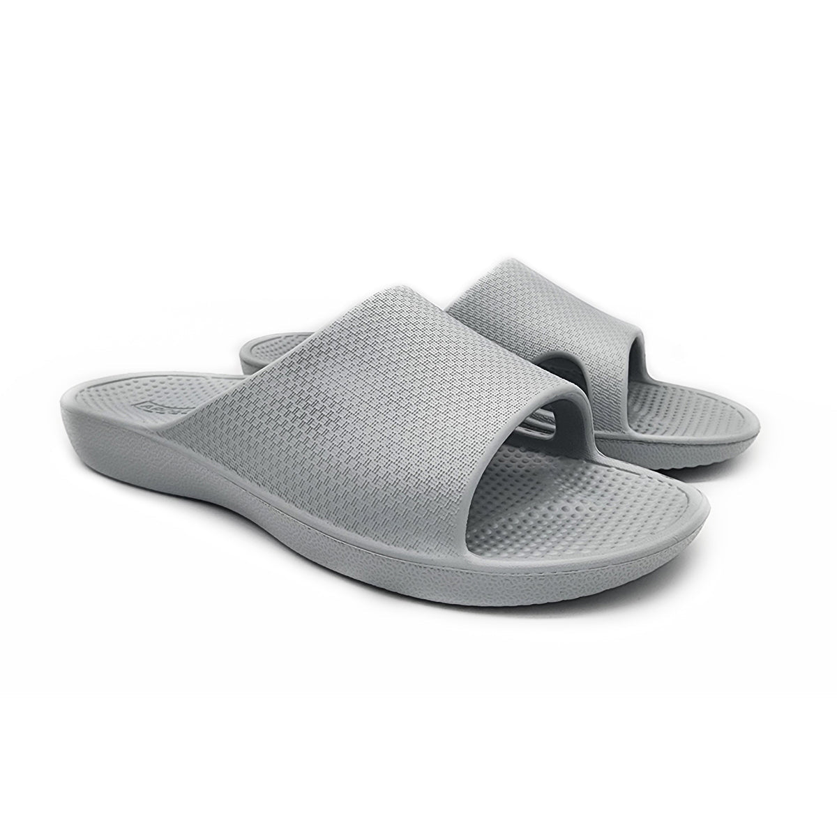 Archline Rebound Orthotic Slides Flip Flop Thongs Slip On Support Stone Grey Slippers