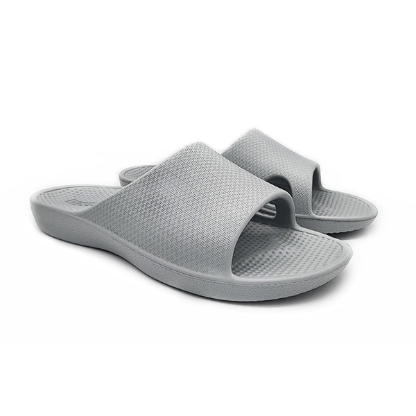 Archline Rebound Orthotic Slides Flip Flop Thongs Slip On Support Stone Grey Slippers