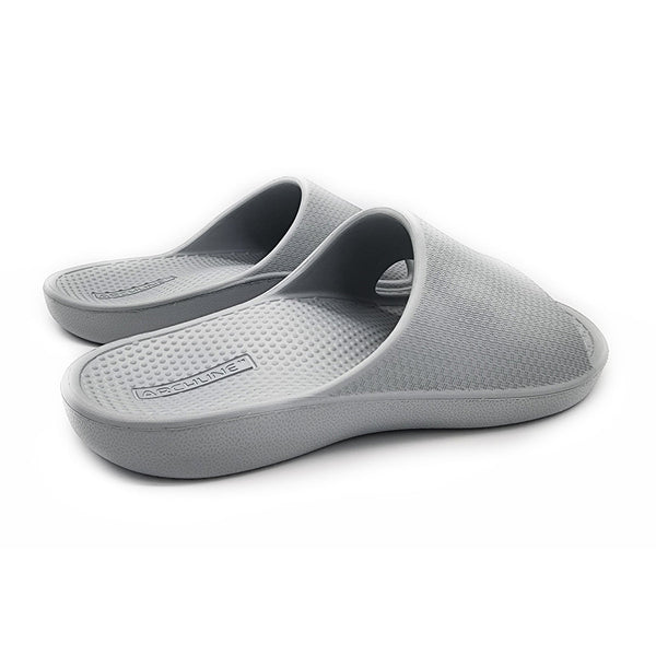 Archline Rebound Orthotic Slides Flip Flop Thongs Slip On Support Stone Grey Slippers