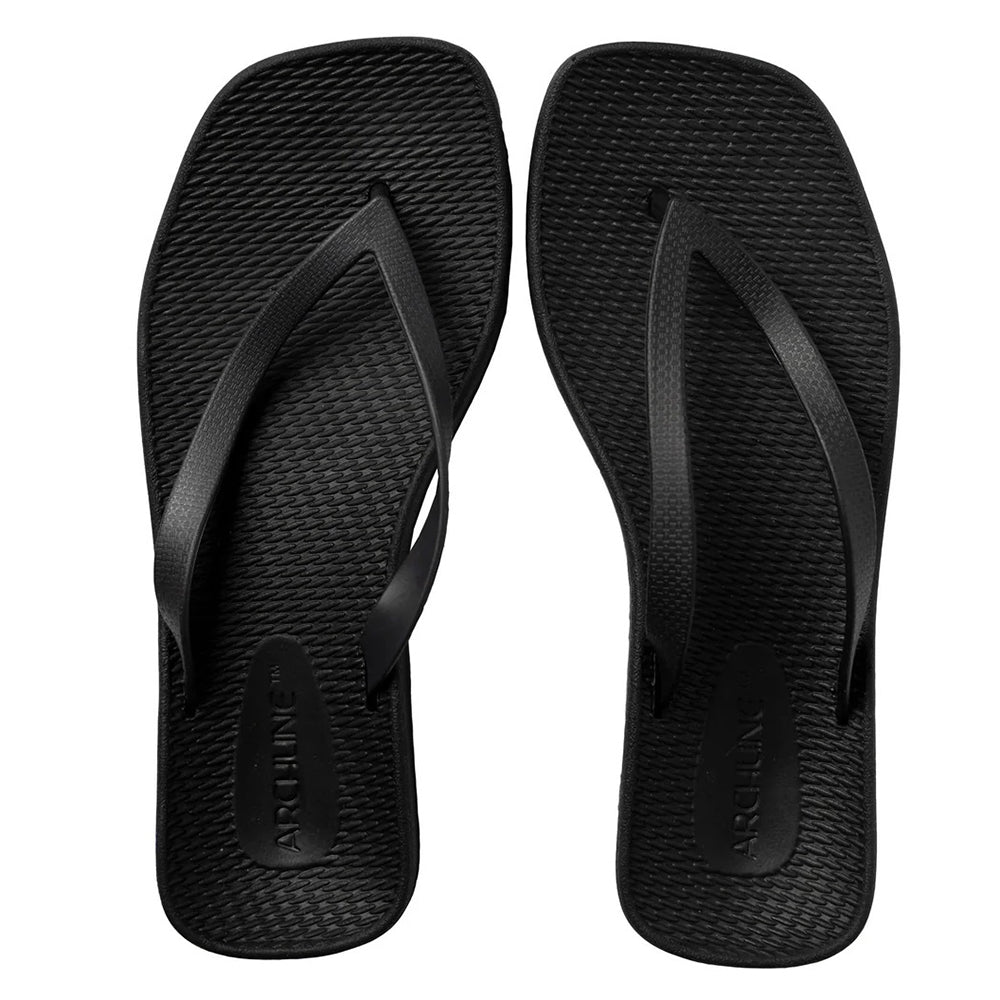 Archline Breeze Support Orthotic Thongs Flip Flops Black 36 Eur (Womens 5Us) Slippers