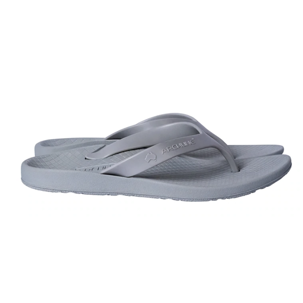 Archline Orthotic Flip Flops Thongs Support Shoes Footwear Grey Slippers