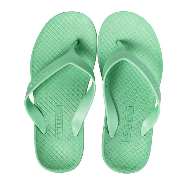 Archline Orthotic Thongs Support Shoes Footwear Flip Flops Dew Green Slippers