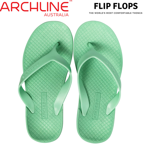 Archline Orthotic Thongs Support Shoes Footwear Flip Flops Dew Green Slippers
