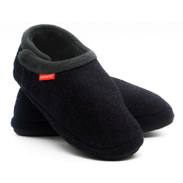 Archline Orthotic Closed Scuffs Orthopedic Moccasins Shoes Charcoal Marle Slippers