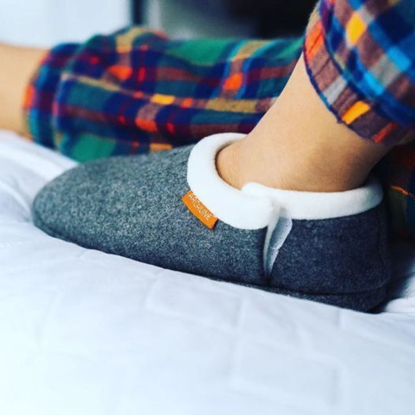 Archline Orthotic Closed Scuffs Orthopedic Moccasins Shoes Grey Marle Slippers