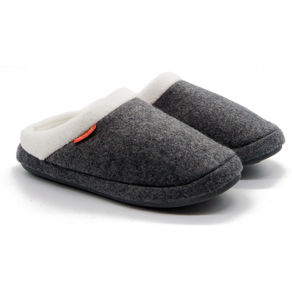 Archline Orthotic On Scuffs Orthopedic Moccasins Grey Marle Slippers