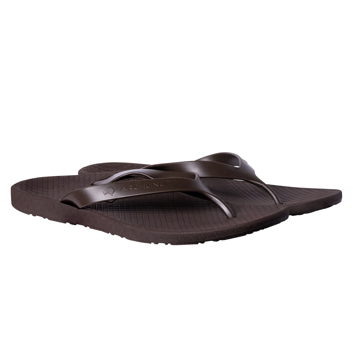 Archline Orthotic Thongs Support Shoes Footwear Flip Flops Orthopedic Brown/Brown Slippers