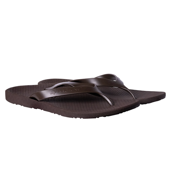 Archline Orthotic Thongs Support Shoes Footwear Flip Flops Orthopedic Brown/Brown Slippers