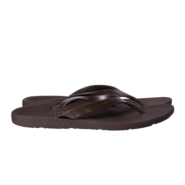Archline Orthotic Thongs Support Shoes Footwear Flip Flops Orthopedic Brown/Brown Slippers