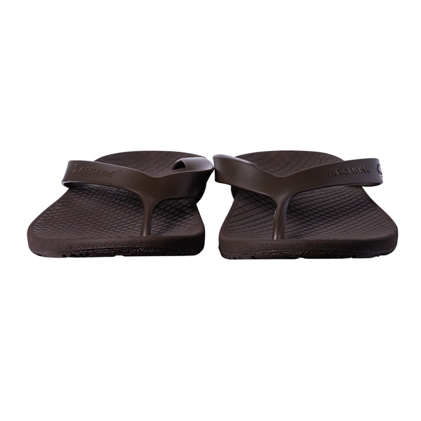 Archline Orthotic Thongs Support Shoes Footwear Flip Flops Orthopedic Brown/Brown Slippers