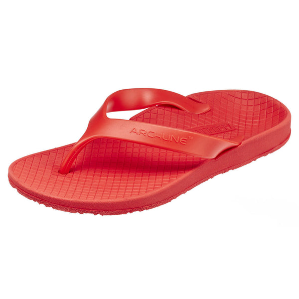 Archline Orthotic Thongs Support Shoes Footwear Flip Flops Orthopedic Red/Red Slippers