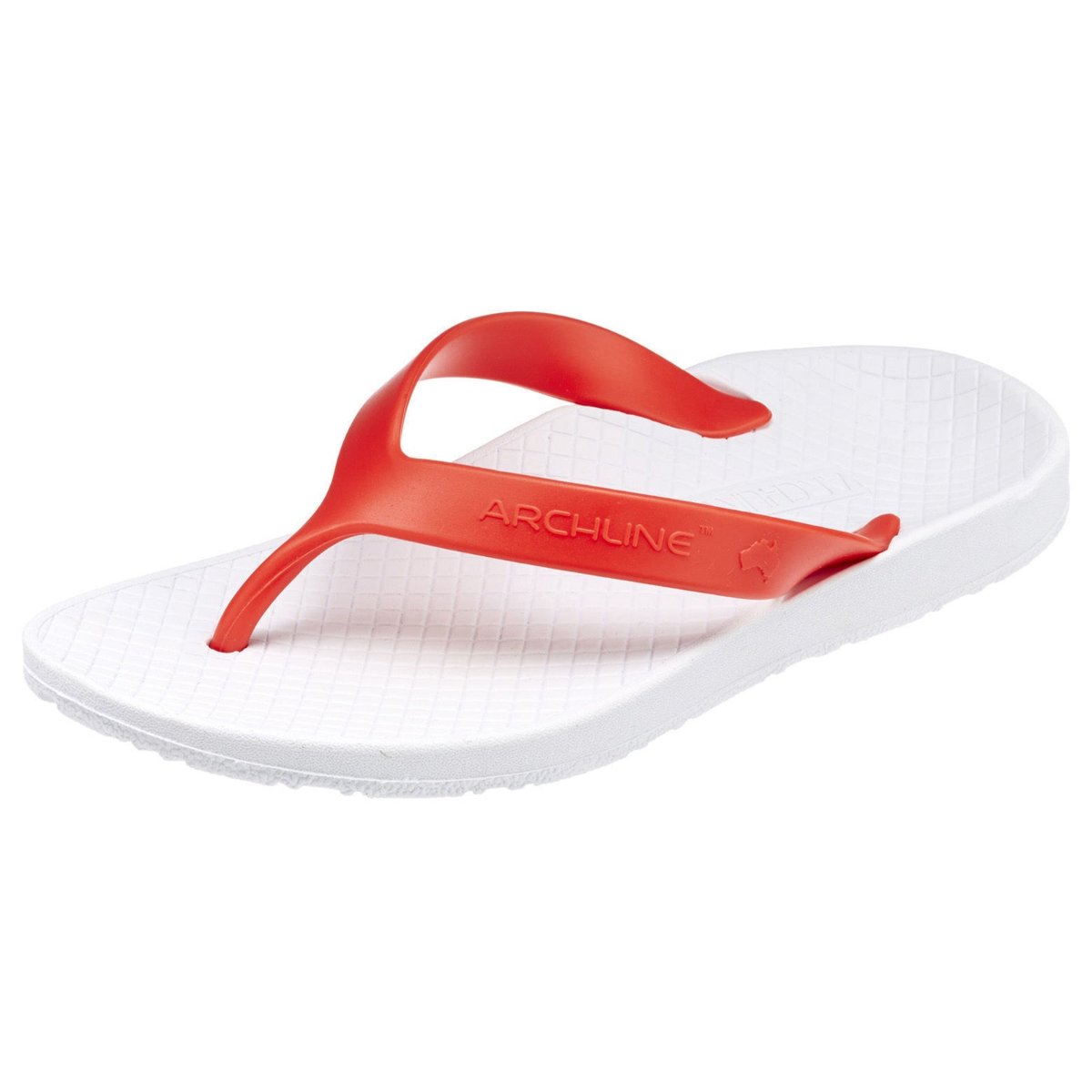 Archline Orthotic Thongs Support Shoes Footwear Flip Flops Orthopedic White/Red Slippers