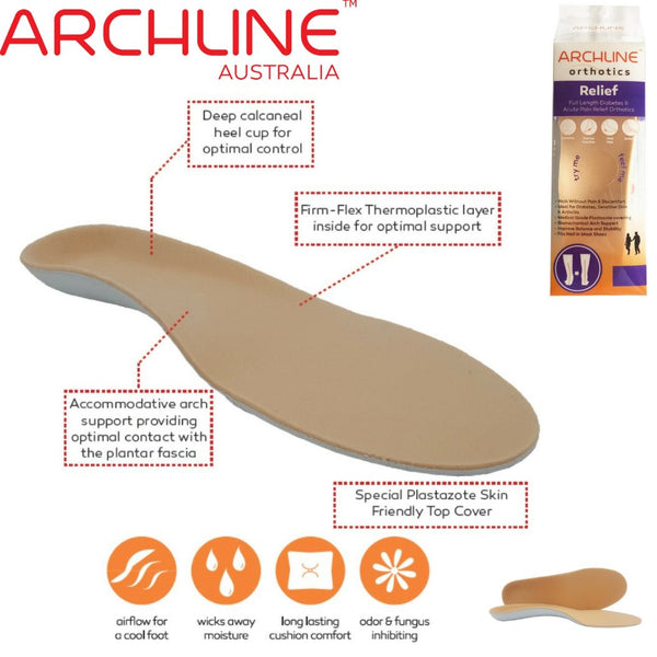 Archline Insoles Orthotics Full Length Support Diabetics Plantar Fasciitis Insoles & Shoe Inserts