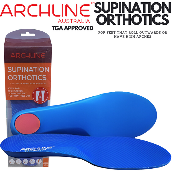 Archline Supination Orthotic Insoles Full Length (Unisex) Plantar Fasciitis High Insoles & Shoe Inserts