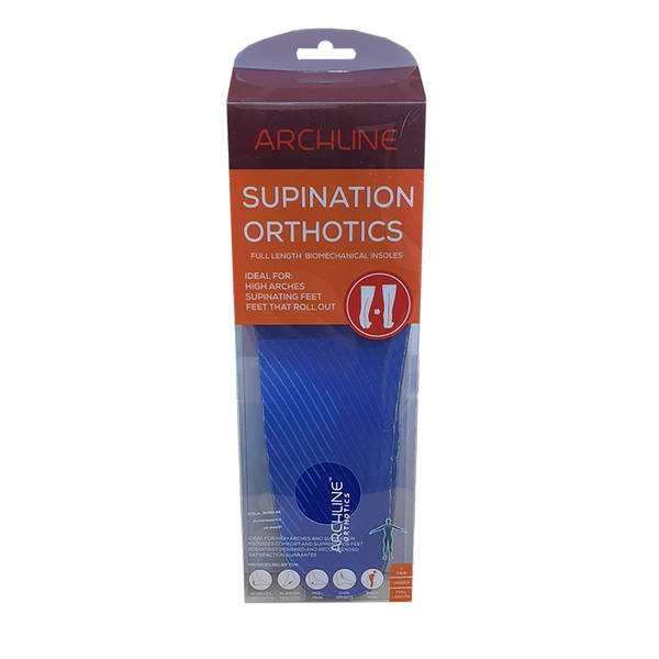 Archline Supination Orthotic Insoles Full Length (Unisex) Plantar Fasciitis High Insoles & Shoe Inserts