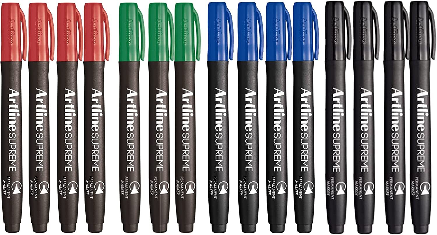 Artline 2X 15Pcs (30Pcs Total) Supreme Permanent Markers Assorted Colours Art Pens & Markers