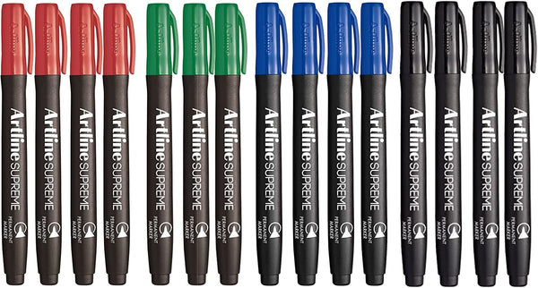 Artline 2X 15Pcs (30Pcs Total) Supreme Permanent Markers Assorted Colours Art Pens & Markers