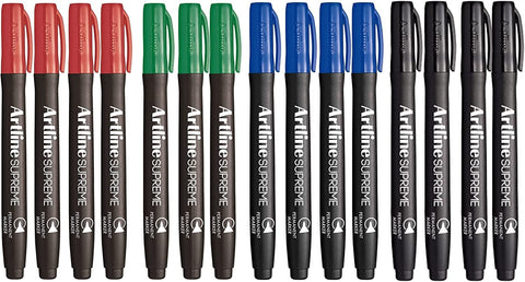 Artline 2X 15Pcs (30Pcs Total) Supreme Permanent Markers Assorted Colours Art Pens & Markers