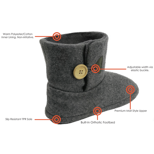 Archline Orthotic Ugg Boots Support Warm Orthopedic Shoes Grey Slippers