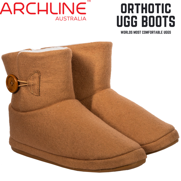Archline Orthotic Ugg Boots Support Warm Orthopedic Shoes Chestnut Slippers