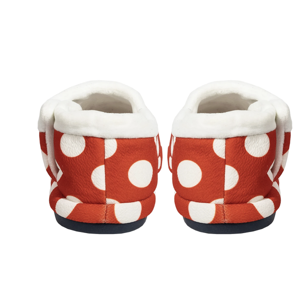 Archline Orthotic Slippers Closed Back Scuffs Moccasins Pain Relief Red Polka Dots Comfort Shoes