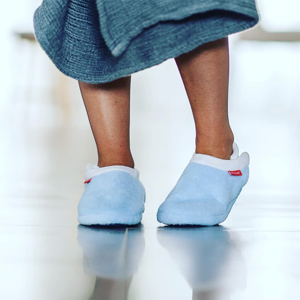 Archline Orthotic Slippers Closed Scuffs Pain Relief Moccasins Sky Blue Comfort Shoes