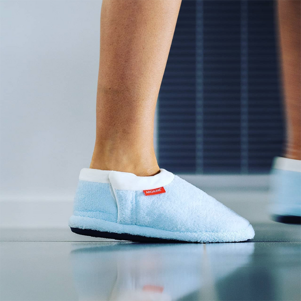 Archline Orthotic Slippers Closed Scuffs Pain Relief Moccasins Sky Blue Comfort Shoes