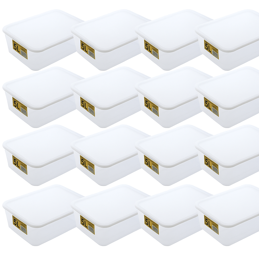 16X 5L W/ Lids Bulk Lot Food Storage Containers