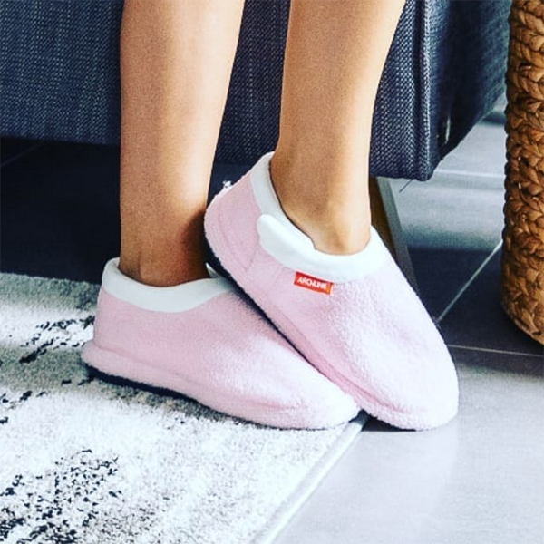 Archline Orthotic Slippers Closed Scuffs Pain Relief Moccasins Pink Comfort Shoes