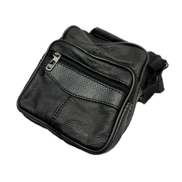 Br Apparel Small Genuine Leather Messenger Bag Shoulder Travel Satchel Crossbody Sling Black Duffle Bags