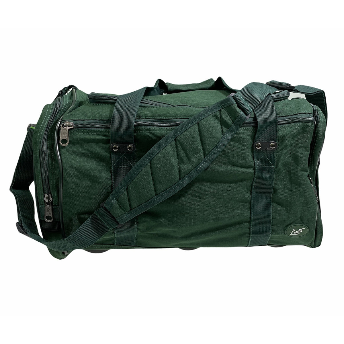 Leuts 44L Travel Foldable Duffel Bag Gym Sports Luggage Foldaway Zip Top School Bags Bottle Green Duffle Bags