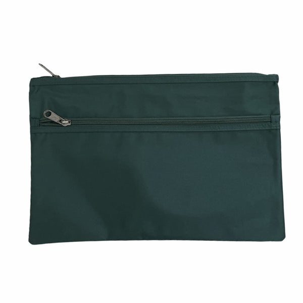 Leuts Twin Zip Jumbo Pencil Case Travel Bag Pouch Storage School Office Bottle Green Pencil Cases