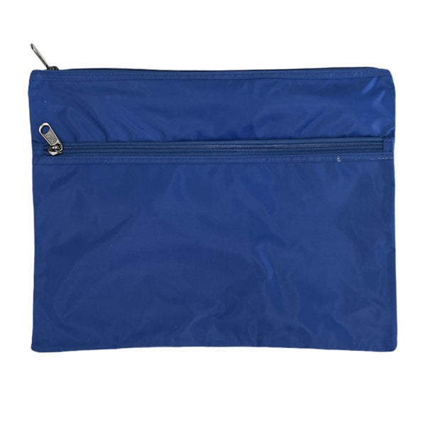 Leuts Twin Zip Jumbo Pencil Case Travel Bag Pouch Storage School Office Royal Blue Pencil Cases