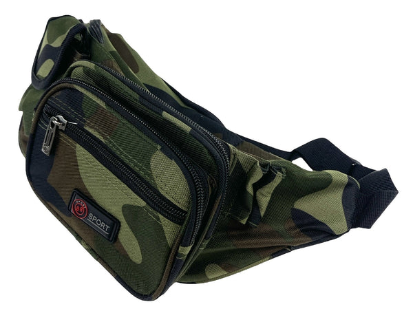 Br Apparel Canvas Camo Bum Bag Camouflage Waist Travel Belt Wallet Money Security Zips Waist Packs & Bags