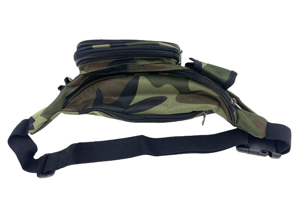Br Apparel Canvas Camo Bum Bag Camouflage Waist Travel Belt Wallet Money Security Zips Waist Packs & Bags