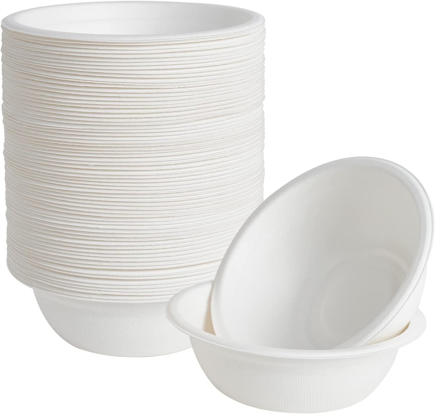 600Pcs Disposable Sugarcane Bagasse Round Bowls 18Cm (450Ml) Bulk Single Cutlery Pieces