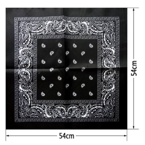 Br Costumes Bandana Paisley 100% Cotton Head Wrap Durag Bandanna Summer Biker Scarf Mask Black Scarves