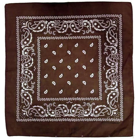 Br Costumes Bandana Paisley 100% Cotton Head Wrap Durag Bandanna Summer Biker Scarf Mask Brown Scarves