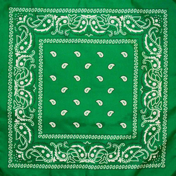 Br Costumes Bandana Paisley 100% Cotton Head Wrap Durag Bandanna Summer Biker Scarf Mask Dark Green Scarves