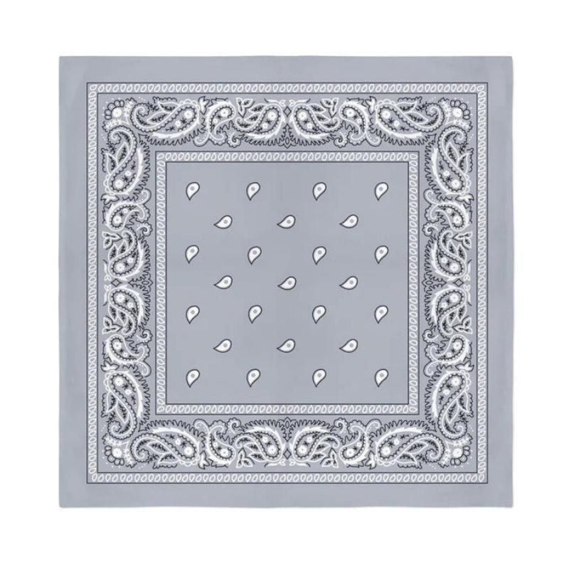 Br Costumes Bandana Paisley 100% Cotton Head Wrap Durag Bandanna Summer Biker Scarf Mask Grey Scarves