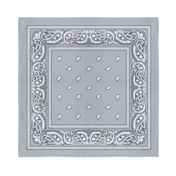 Br Costumes Bandana Paisley 100% Cotton Head Wrap Durag Bandanna Summer Biker Scarf Mask Grey Scarves