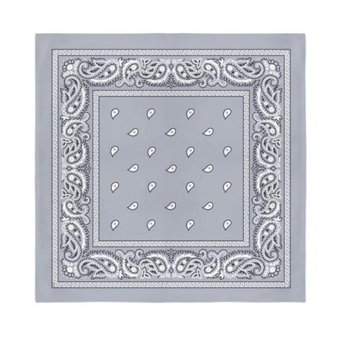 Br Costumes Bandana Paisley 100% Cotton Head Wrap Durag Bandanna Summer Biker Scarf Mask Grey Scarves