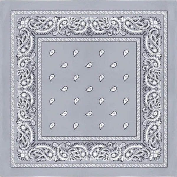 Br Costumes Bandana Paisley 100% Cotton Head Wrap Durag Bandanna Summer Biker Scarf Mask Grey Scarves