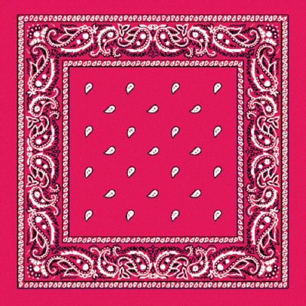 Br Costumes Bandana Paisley 100% Cotton Head Wrap Durag Bandanna Summer Biker Scarf Mask Hot Pink Scarves