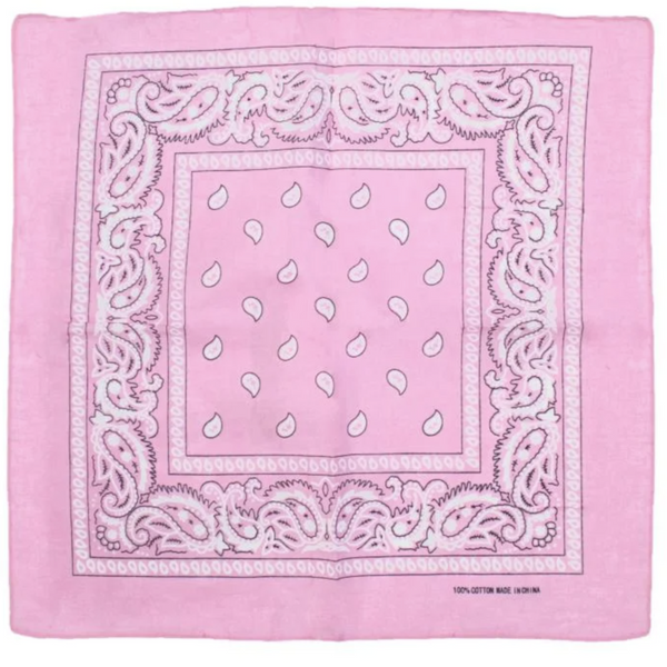 Br Costumes Bandana Paisley 100% Cotton Head Wrap Durag Bandanna Summer Biker Scarf Mask Light Pink Scarves