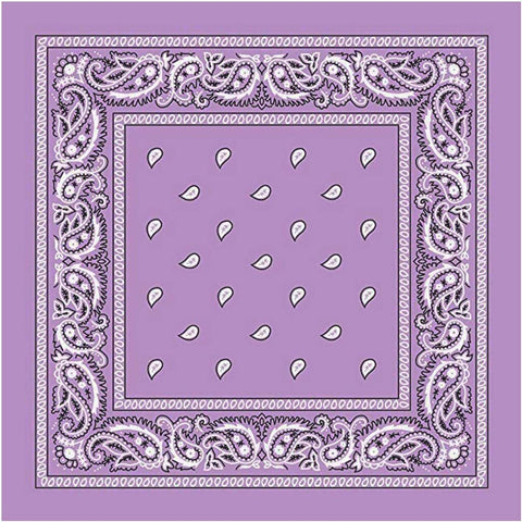 Br Costumes Bandana Paisley 100% Cotton Head Wrap Durag Bandanna Summer Biker Scarf Mask Lilac Scarves