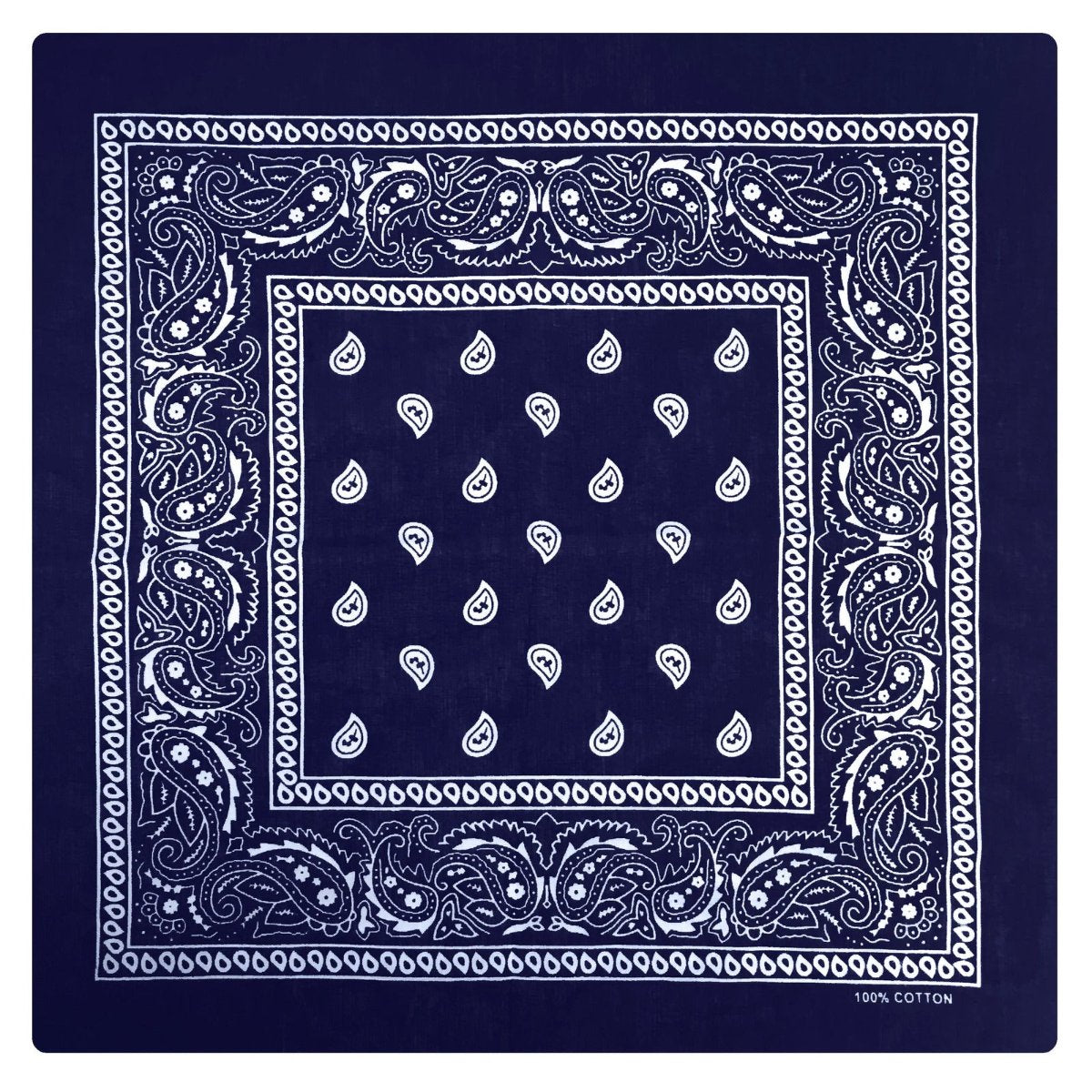 Br Costumes Bandana Paisley 100% Cotton Head Wrap Durag Bandanna Summer Biker Scarf Mask Navy Blue Scarves