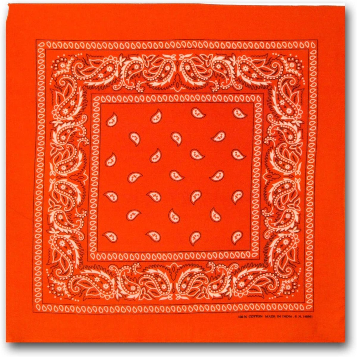 Br Costumes Bandana Paisley 100% Cotton Head Wrap Durag Bandanna Summer Biker Scarf Mask Orange Scarves